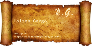 Moizes Gergő névjegykártya